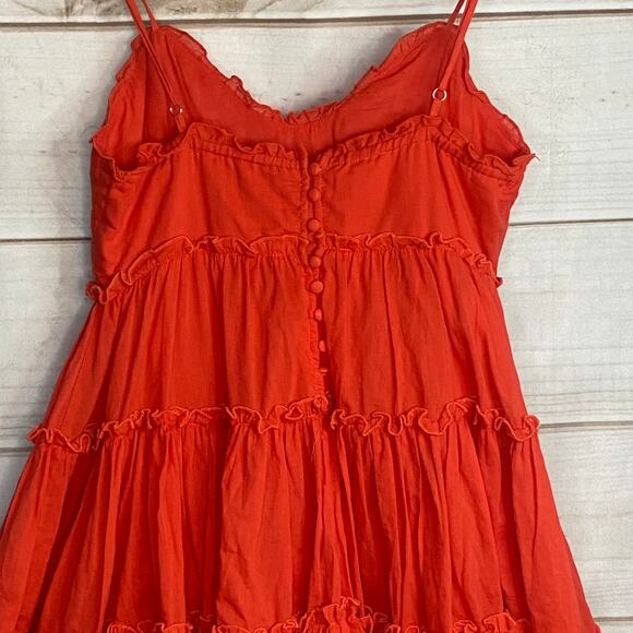 Fashion Nova Orange Sleeveless Tiered Dress Size Small - Picture 6 of 7